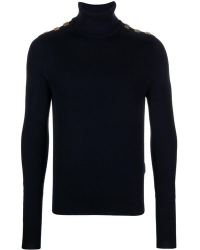 Balmain Maglione con dettaglio bottoni - Blu