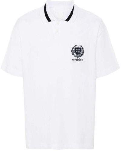 Givenchy Crest Cotton Polo Shirt - White