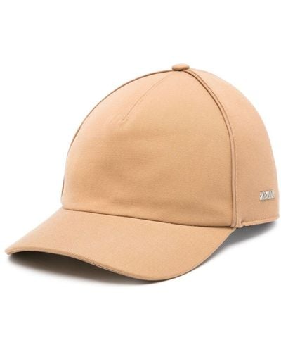 Zegna Logo-lettering twill baseball cap - Neutro