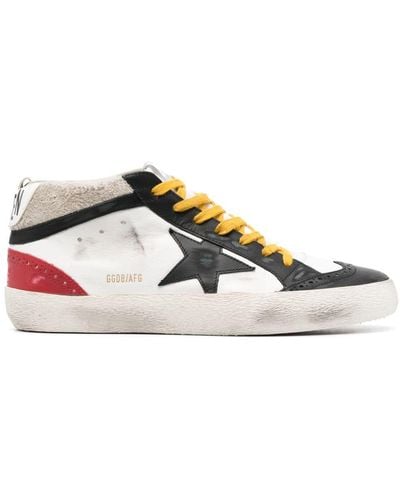Golden Goose Mid-star Leather Sneakers - White