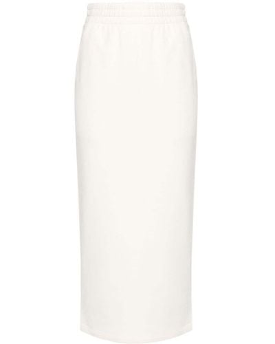 Prada Jersey-Midirock mit Logo - Weiß