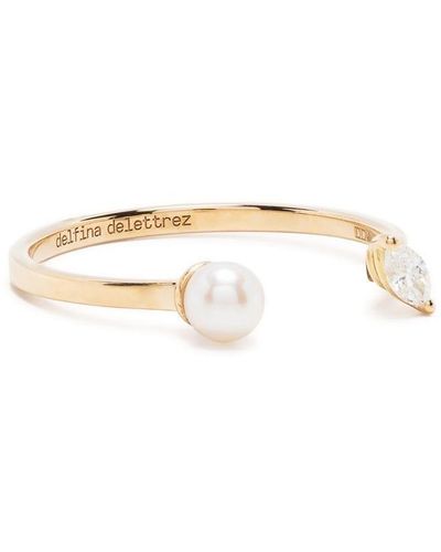 Delfina Delettrez 18kt Yellow Gold Dots Pearl And Diamond Ring - White