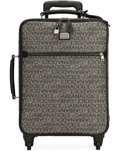 Dolce & Gabbana Logo Jacquard Zipped luggage - Grey
