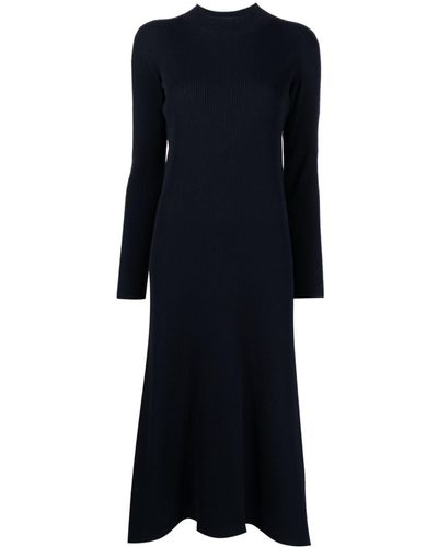 CFCL Long-sleeve Ribbed Midi Dress - Blue