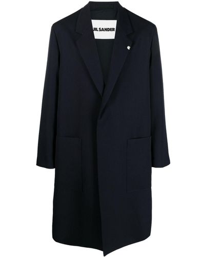 Jil Sander Wool Single-breasted Coat - Blue