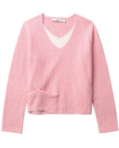 B+ AB Ribbed-knit Sweater - Pink