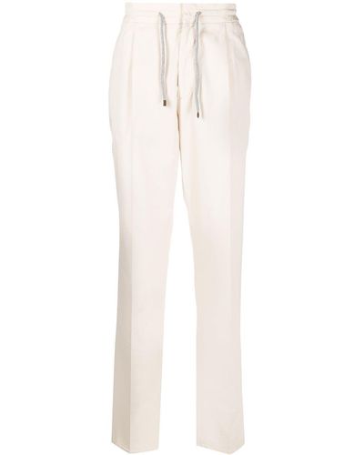 Brunello Cucinelli Pantalon droit à lien de resserrage - Multicolore