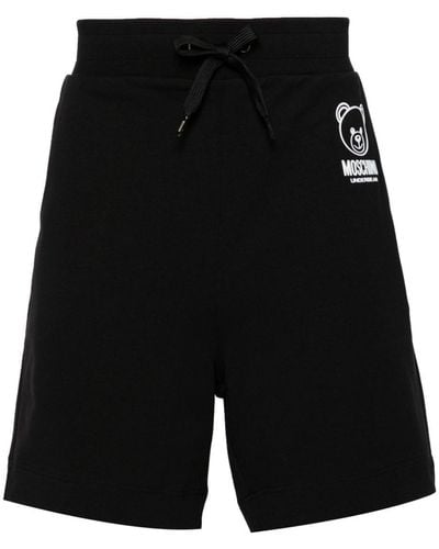 Moschino Shorts Met Logo-applicatie - Zwart