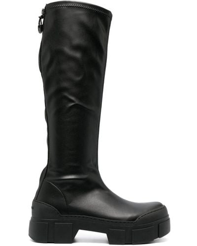 Vic Matié Knee-length Leather Boots - Black