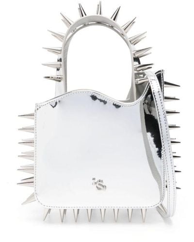 Le Silla Micro Ivy Stud-embellished Tote Bag - White