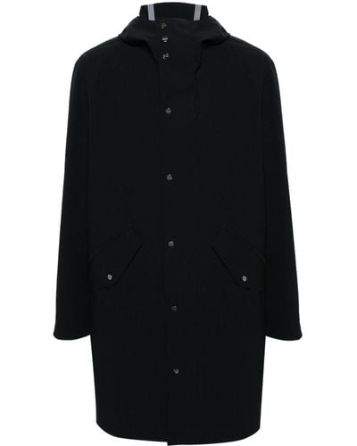 Herno Crepe Hooded Coat - Black