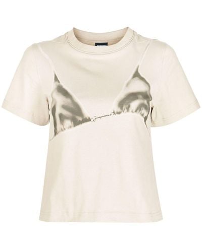 Jacquemus T-Shirt mit Bikini-Print - Natur