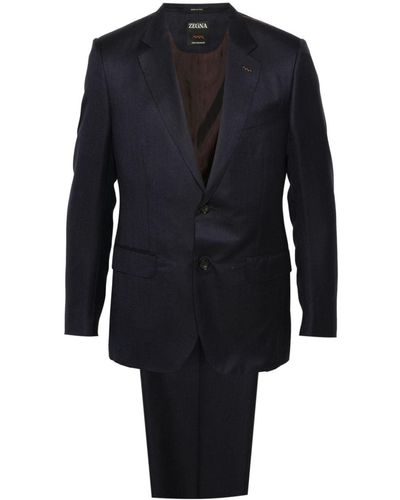 Zegna Single-breasted cashmere suit - Blau