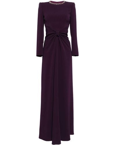 Jenny Packham Sunday Crystal-embellished Crepe Gown - Purple