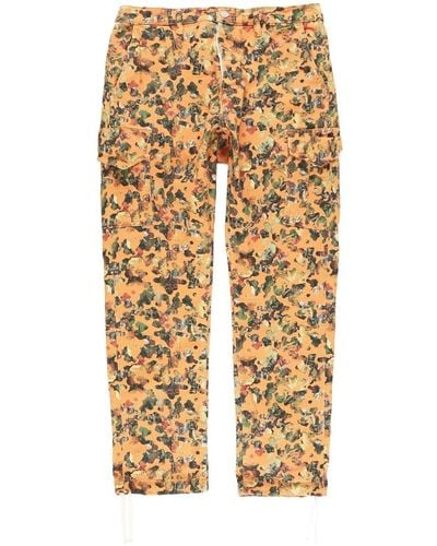 Purple Brand Graphic-print Cargo Trousers - Natural