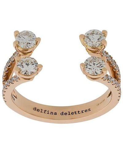 Delfina Delettrez 18kt Rose Gold Dots Diamond Pave Ring - Metallic
