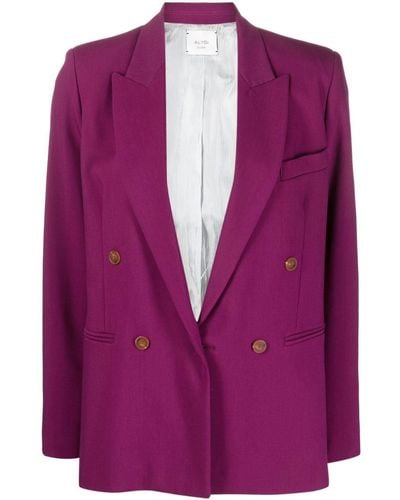 Alysi Peak-lapels Button-fastening Blazer - Purple