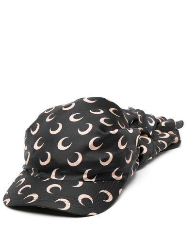 Marine Serre Draped Silk Cap - Black