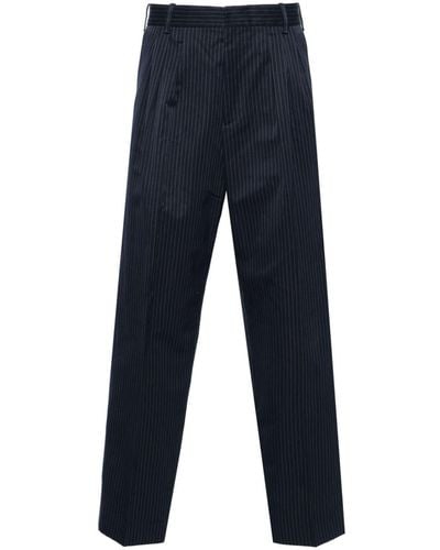 KENZO Pinstriped Tapered Trousers - Blue