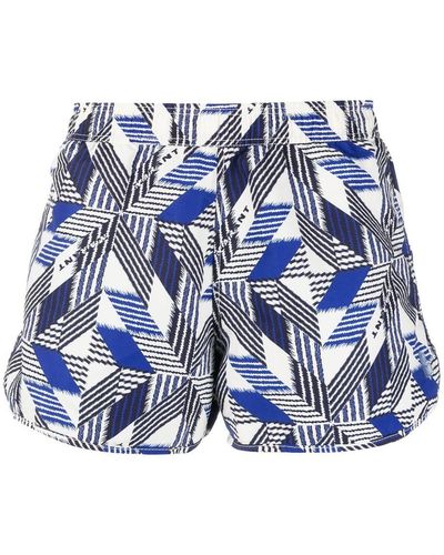 Isabel Marant Geometric-print Swim Shorts - Blue