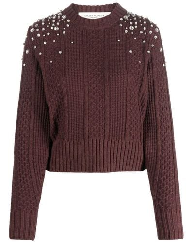 Golden Goose Deluxe Brand Sassafras Sweater con diamantes de imitación - Marrón