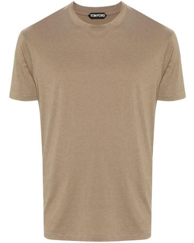 Tom Ford Jersey-T-Shirt mit Rundhalsausschnitt - Natur
