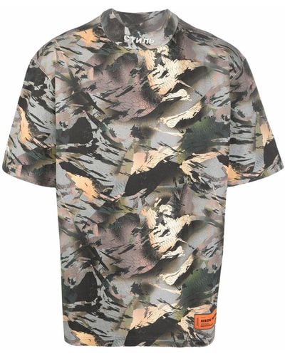 Heron Preston Camiseta con motivo militar - Gris