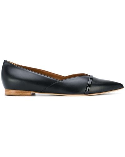 Malone Souliers Pointed-toe Leather Court Shoes - Black