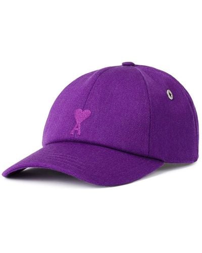 Ami Paris Ami De Coeur Baseball Cap - Purple