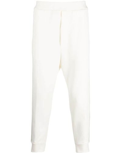 DSquared² Pantalones con logo bordado y raya lateral - Blanco