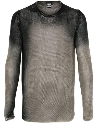 Avant Toi Faded Linen Sweater - Grey