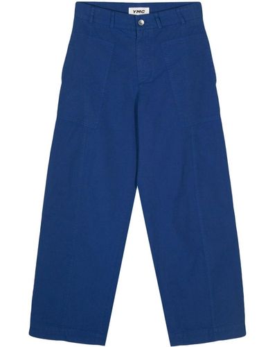 YMC Pantaloni Peggy a vita alta - Blu