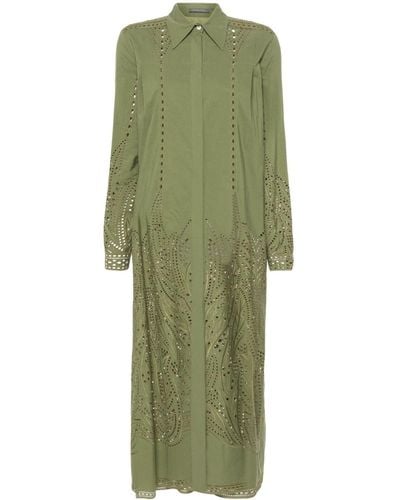Alberta Ferretti Cut-out Detail Poplin Dress - Green