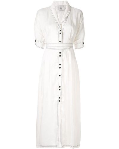 Aje. Hudson Contrast Stitch Dress - White