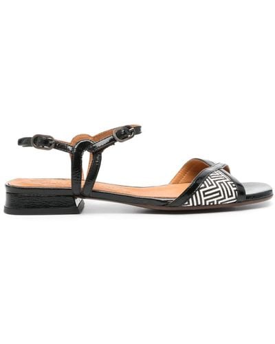Chie Mihara Tiki Patent Leather Sandals - Black