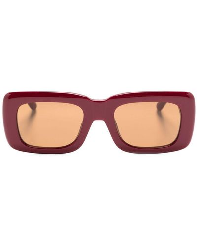 Linda Farrow X The Attico Marfa Rectangle-frame Sunglasses - Pink