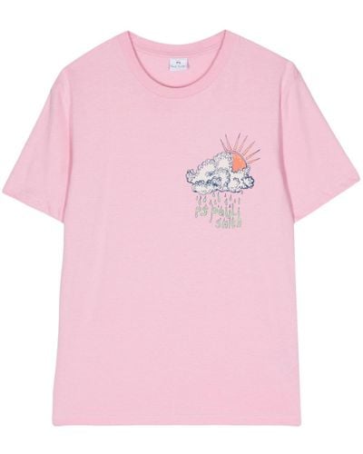 PS by Paul Smith T-Shirt mit grafischem Print - Pink