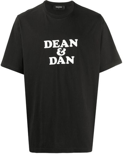 DSquared² T-Shirt mit "Dean & Dan"-Print - Schwarz