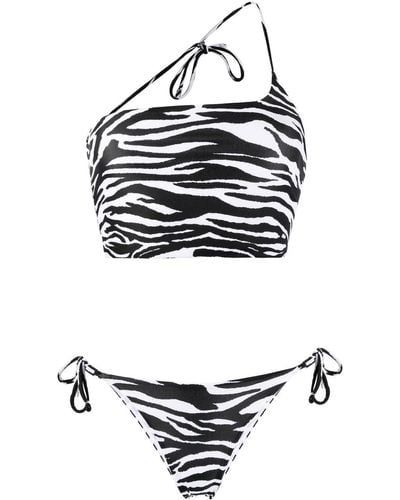 The Attico Bikini Met Zebraprint - Zwart