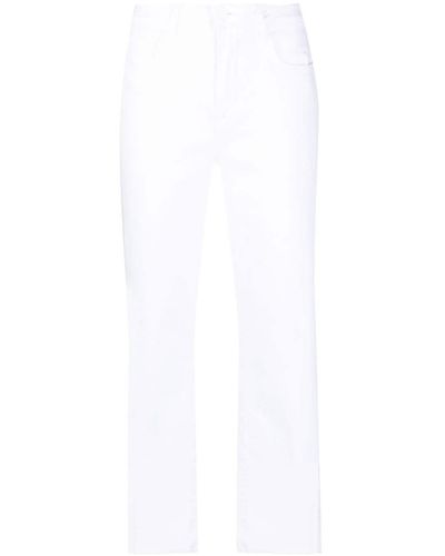 L'Agence Cropped Straight-leg Jeans - White