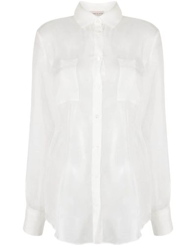 Blanca Vita Camisa Capparis traslúcida - Blanco