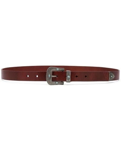 Brunello Cucinelli Bead-detail Leather Belt - Brown