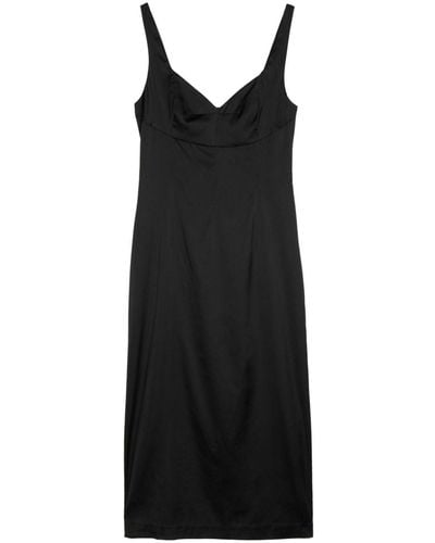 PAIGE Centhia Satin Midi Dress - Black