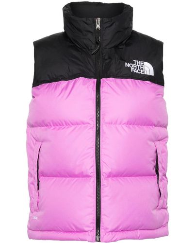 The North Face Logo-embroidered Padded Gillet - Pink
