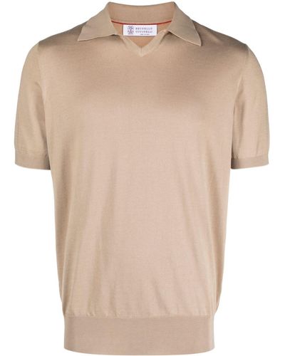 Brunello Cucinelli Cooton Polo Shirt - Natural