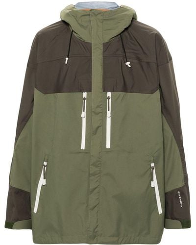 Givenchy Colour-block Hooded Jacket - Green