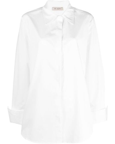 St. Agni Open-back Cotton Shirt - White