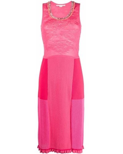 Stella McCartney Tight Mix Sleeveless Patchwork Dress - Pink