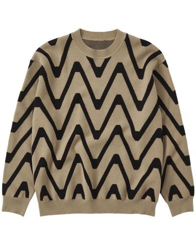Closed Chevron-print Ribbed-knit Sweater - Natural