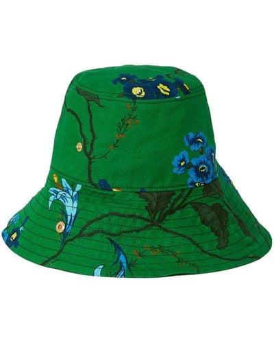 Erdem Sombrero de pescador con estampado floral - Verde
